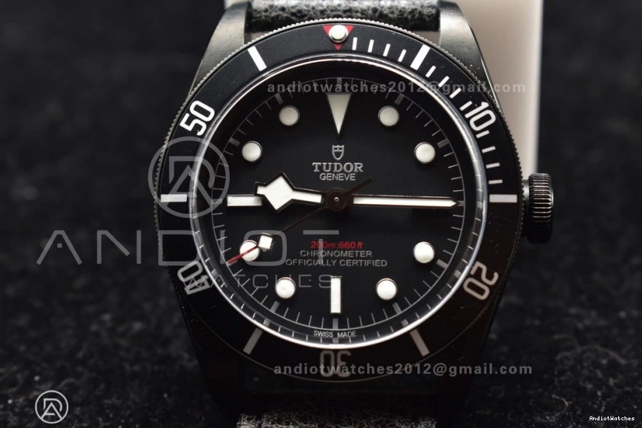 Best Leather A2824 on Heritage ZF Black Dark V Edition Strap Bezel Bay DLC ComfortFit Distressed 425 1:1 Black 0203